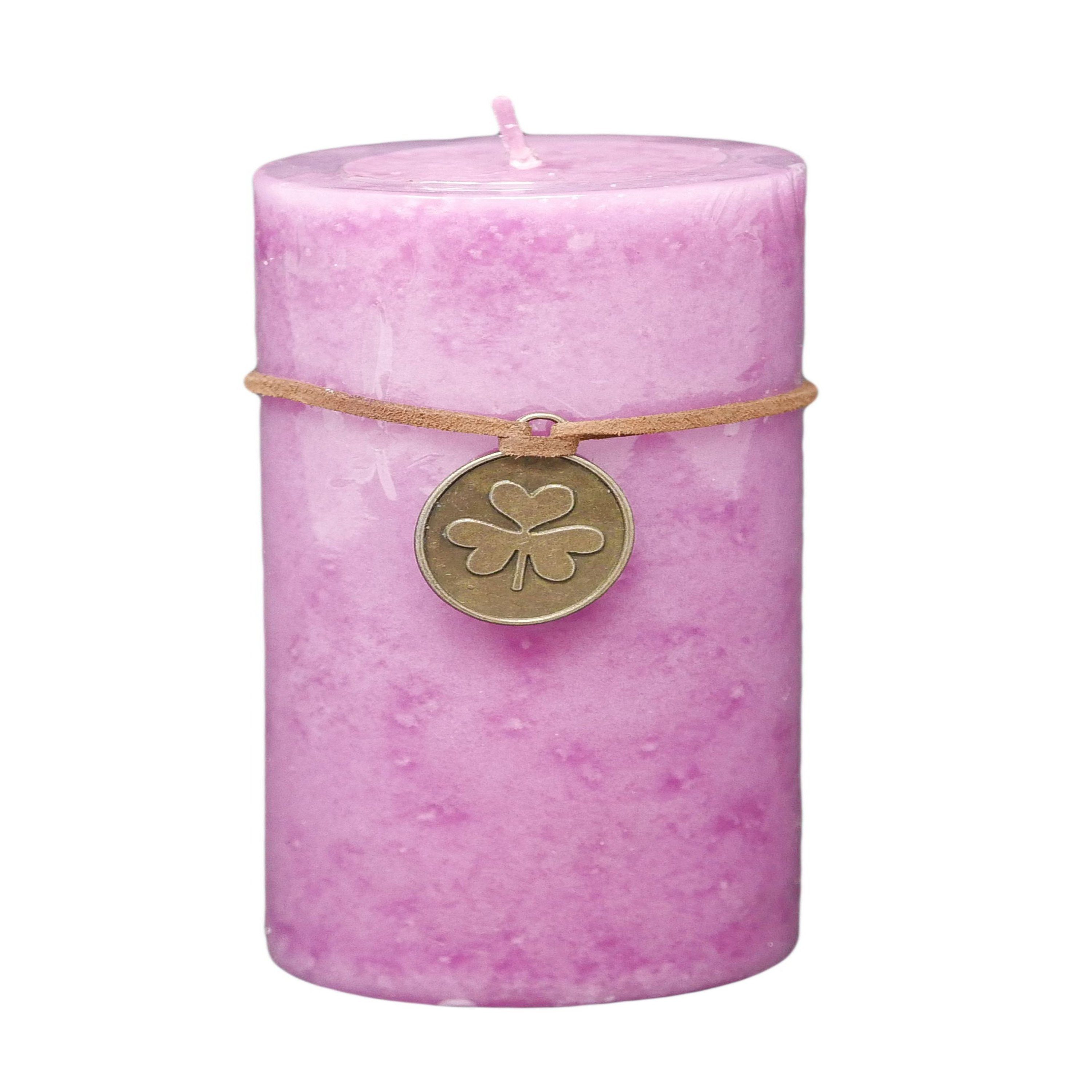 B&S Stumpenkerze Trendkerze durchgefärbt marmoriert antikrosa 9 x Ø 7 cm günstig online kaufen