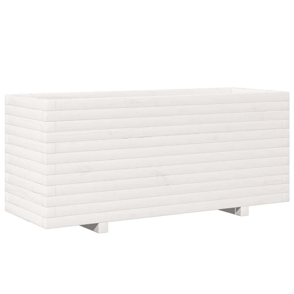 furnicato Hochbeet Pflanzkübel aus massivem Kiefernholz 110x40x49,5 cm Weiß