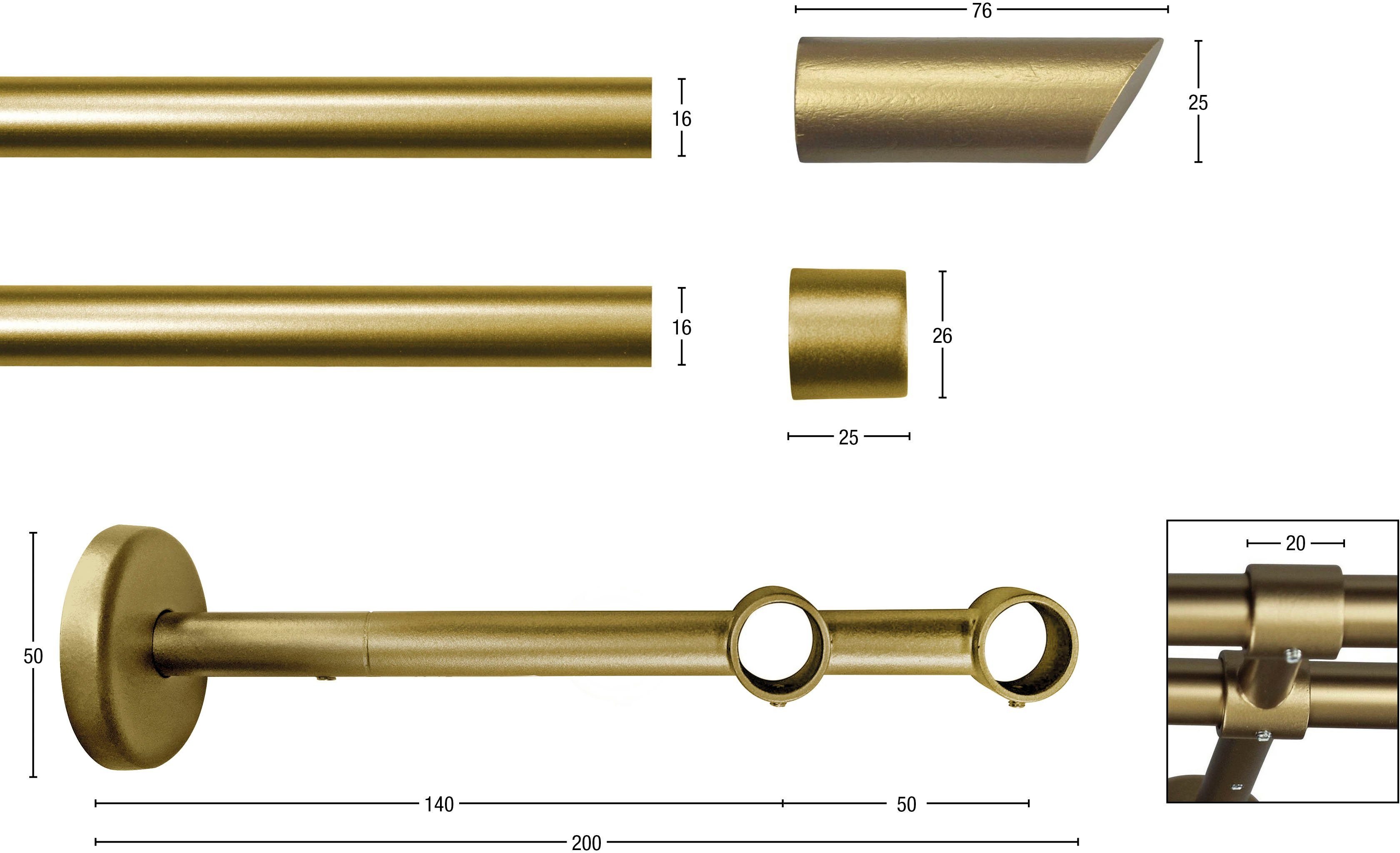 Gardinenstange »Zyli«, GARESA, Ø 16 mm, 2-läufig, Wunschmaßlänge-kaufen