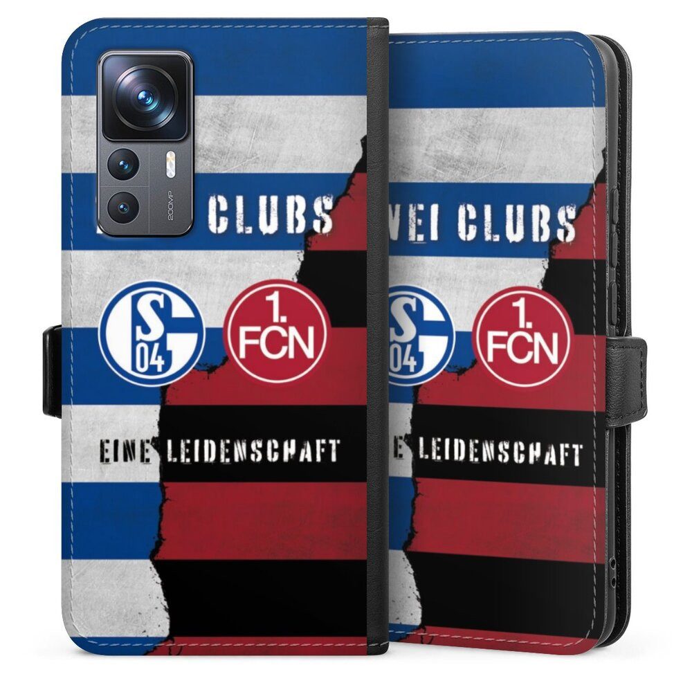 DeinDesign Handyhülle FC Schalke 04 1. FC Nürnberg Freundschaft, Xiaomi 12T Pro 5G Hülle Handy Flip Case Wallet Cover Handytasche Leder