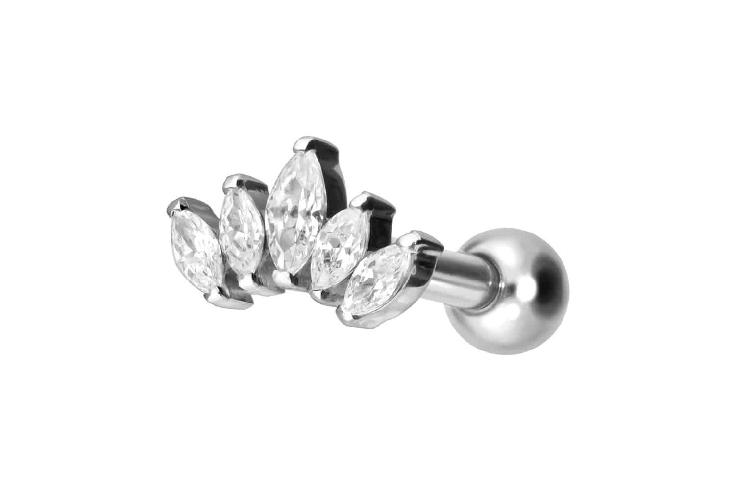 Piercing-Set Titan Ohrpiercing mit Innengewinde LOTUSBLÜTE