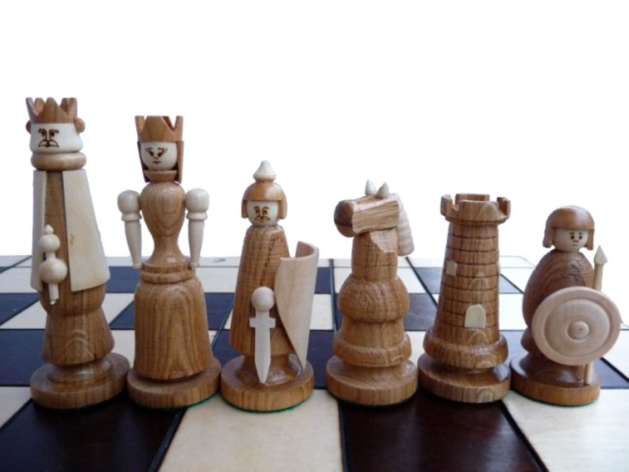 Holzprodukte Spiel Edles großes Schach Schachspiel 55 x 55 Geschnitzt Holz Neu