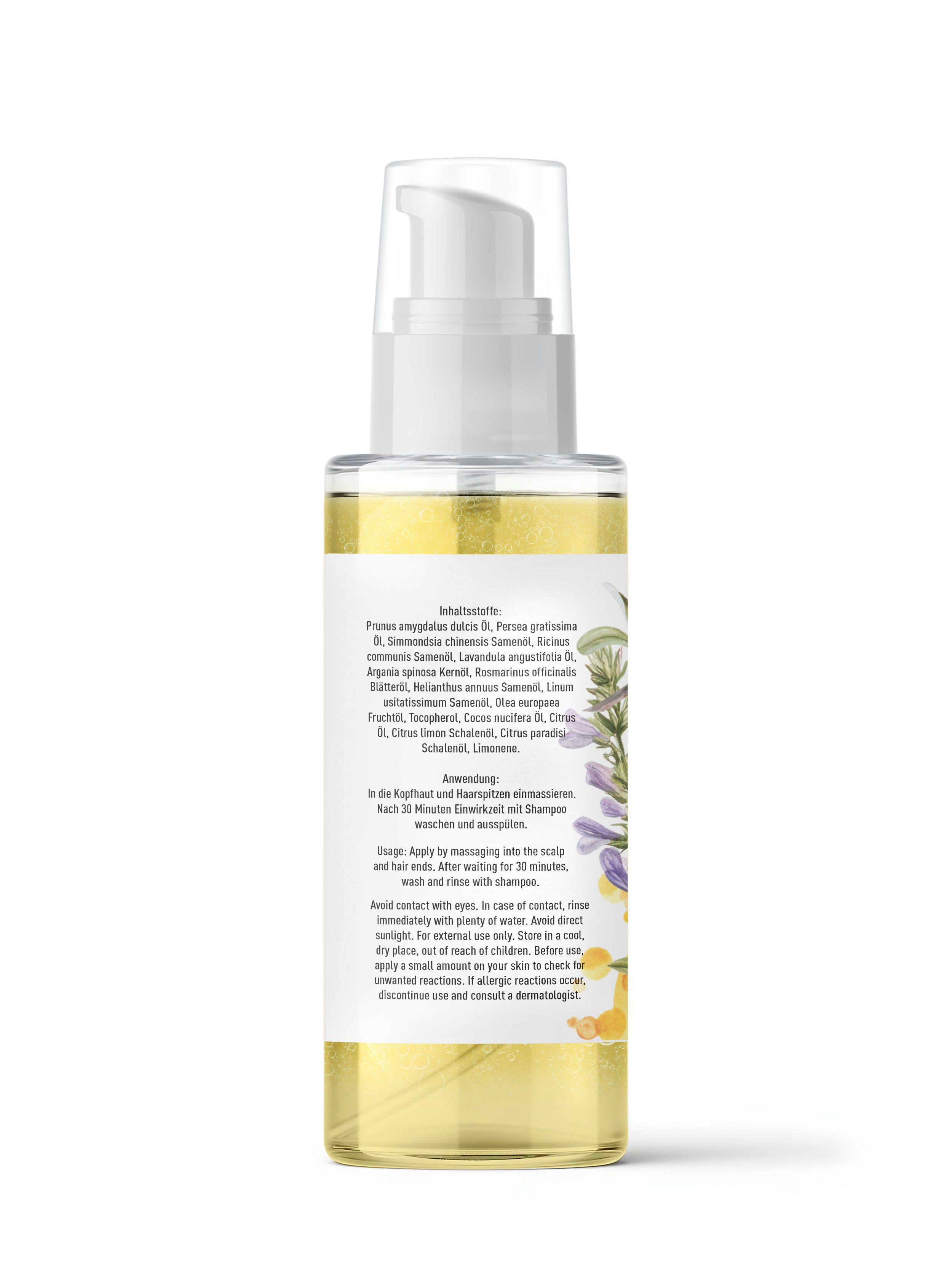 Herbs Cosmetica Haaröl Haarpflegeöl – 100 % pflanzlich pflegend regenerierend stärkend 100 ml, Ideal für trockenes strapaziertes glanzloses Haar