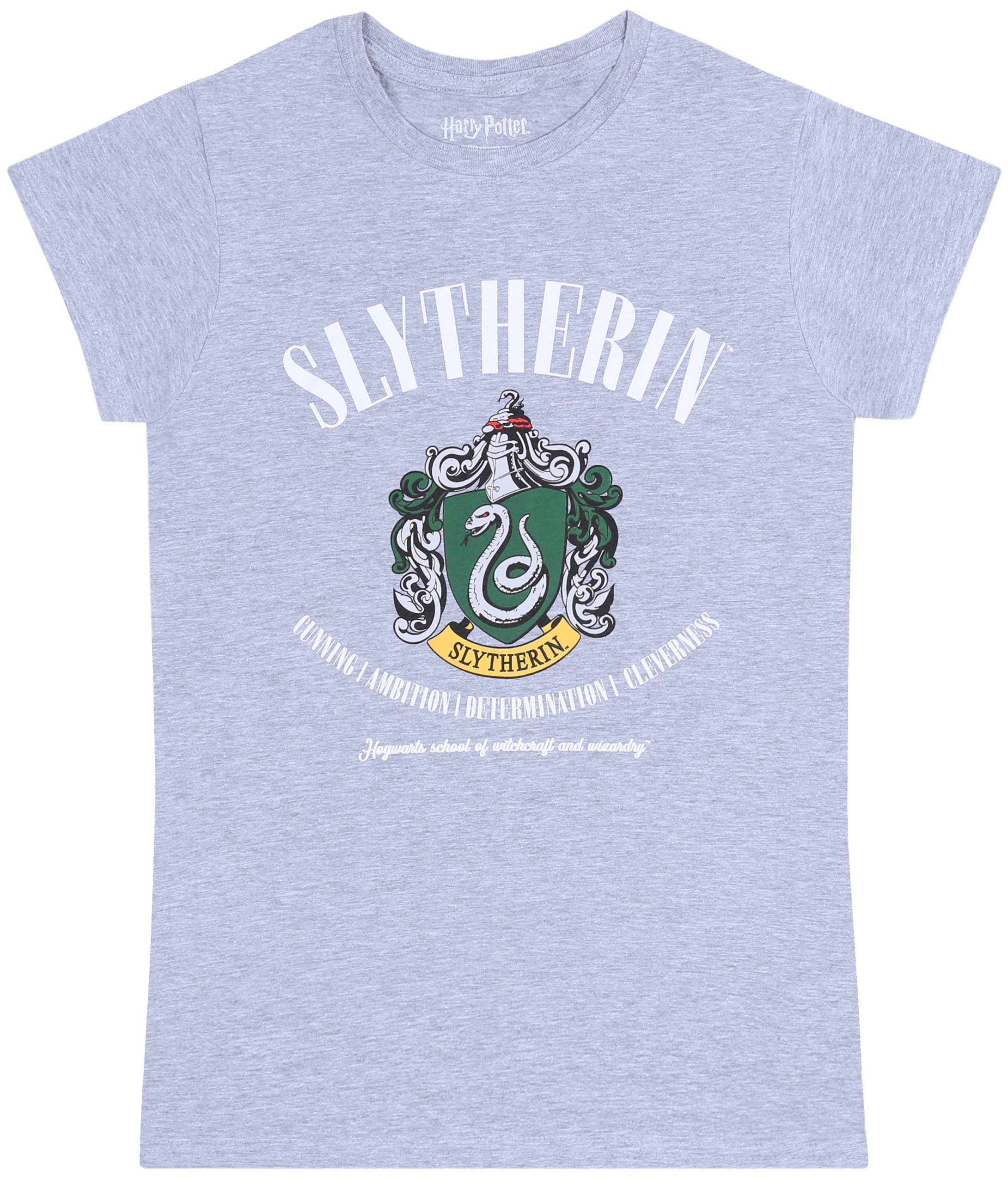 Kurzarmbluse Graues T-Shirt, Slytherin Harry Potter T-Shirt XL
