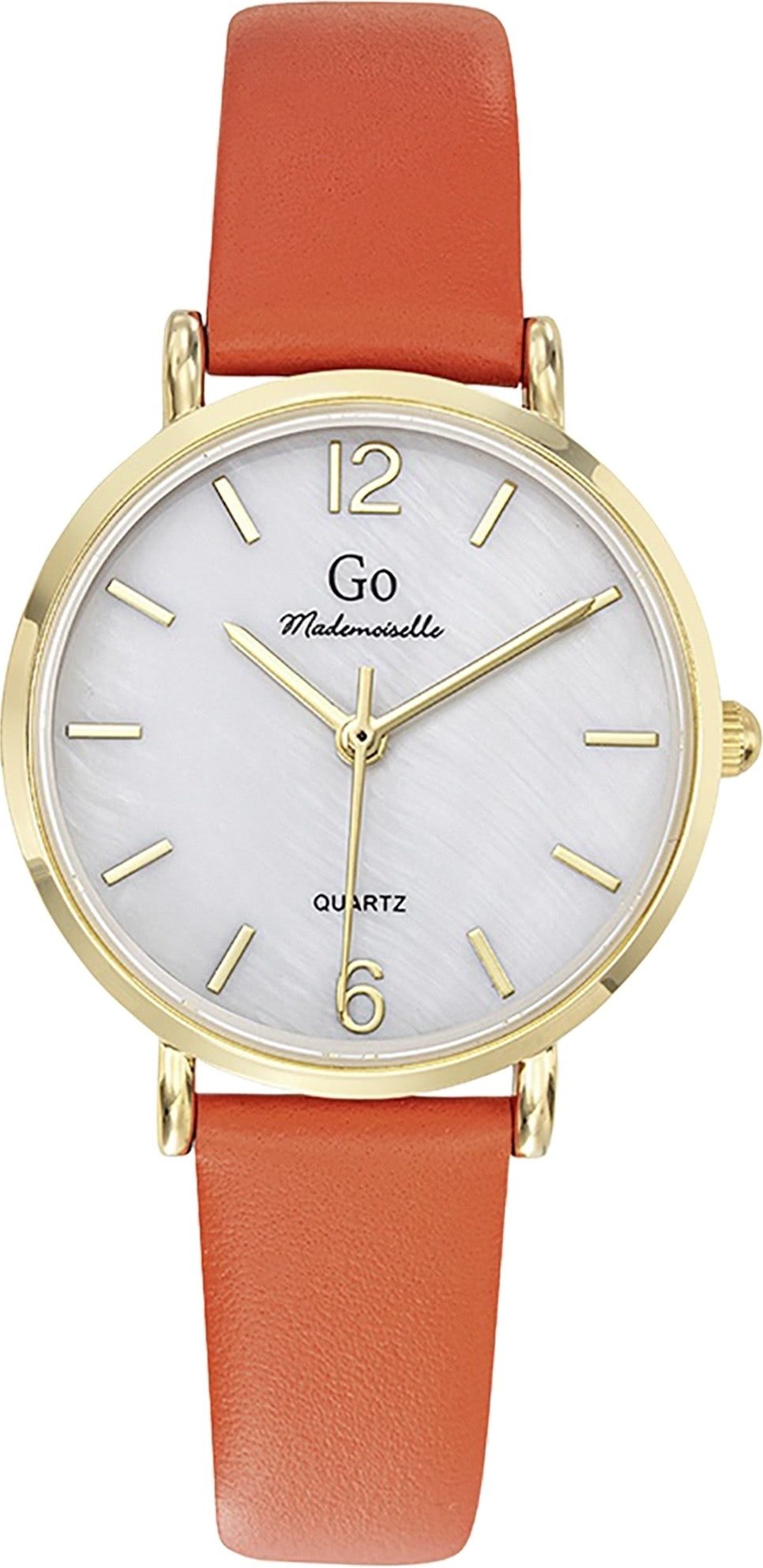 Girl Only Quarzuhr Girl Only GO Damen Armbanduhr, (Analoguhr), Damenuhr GO Orange, mittel (ca. 32mm) Lederarmband, Fashion-Style