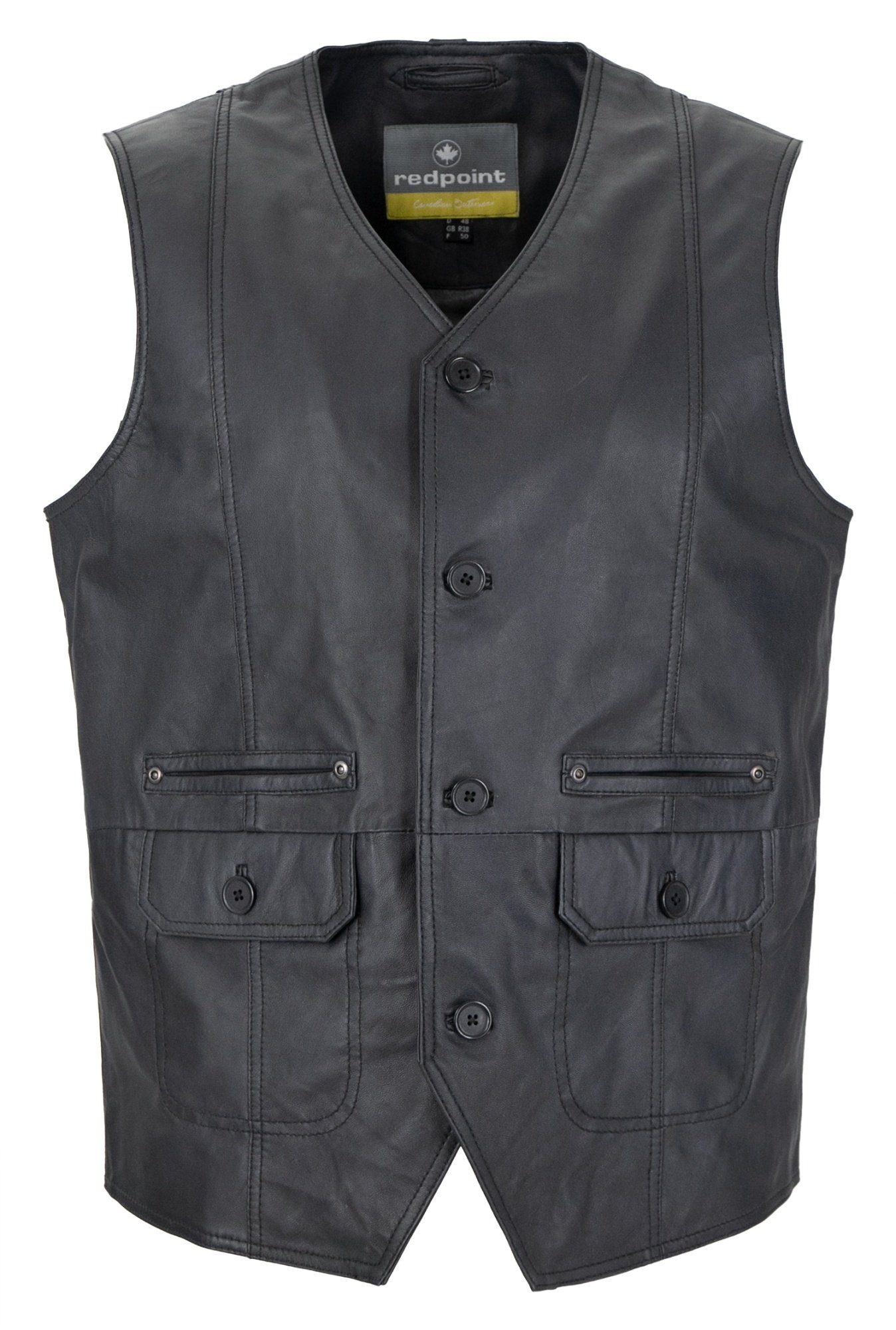 Redpoint Lederweste Dave Redpoint - Herren Lederweste Lammnappa anthra