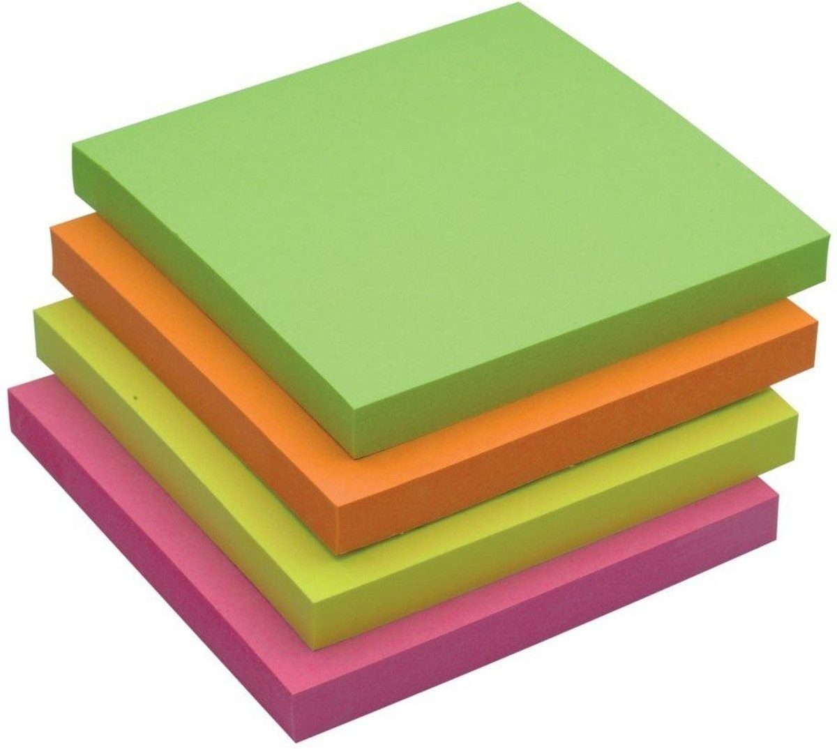 Connect Haftnotizblock Haftnotizen 76x76mm Intensivfarben sortiert VE=12x80 Blatt (6 Stück)