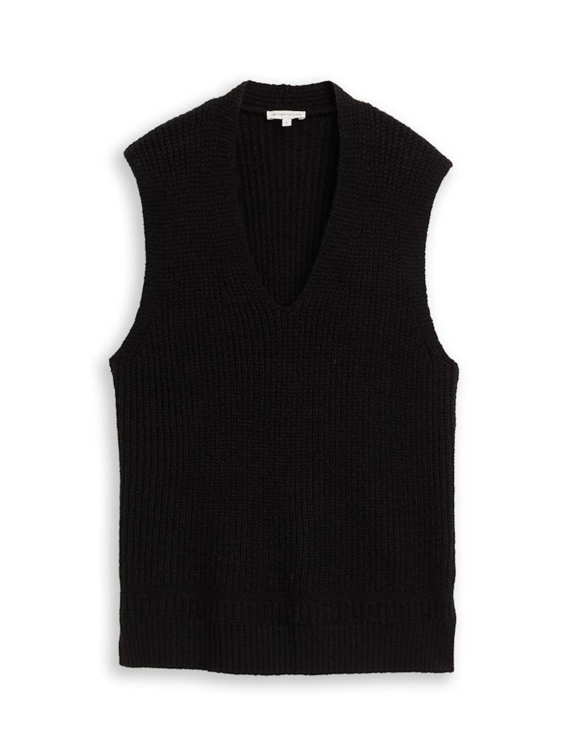 TOM TAILOR Strickweste V-Finesse Seitenschlitze für modernen Fall und Komfo günstig online kaufen
