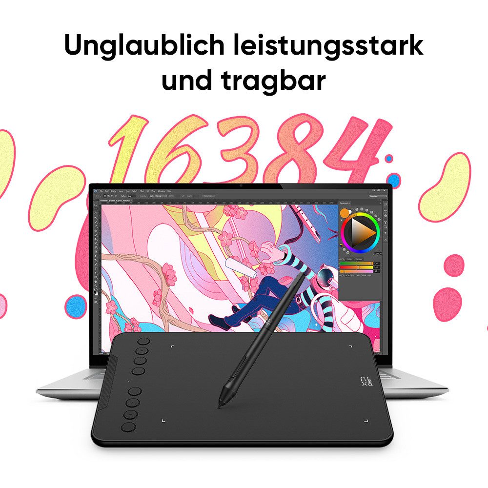 XP-PEN Deco Mini7 V2 Grafiktablett (7", 16.384 Druckstufen60° Neigungserkennungbatterieloser Stift)
