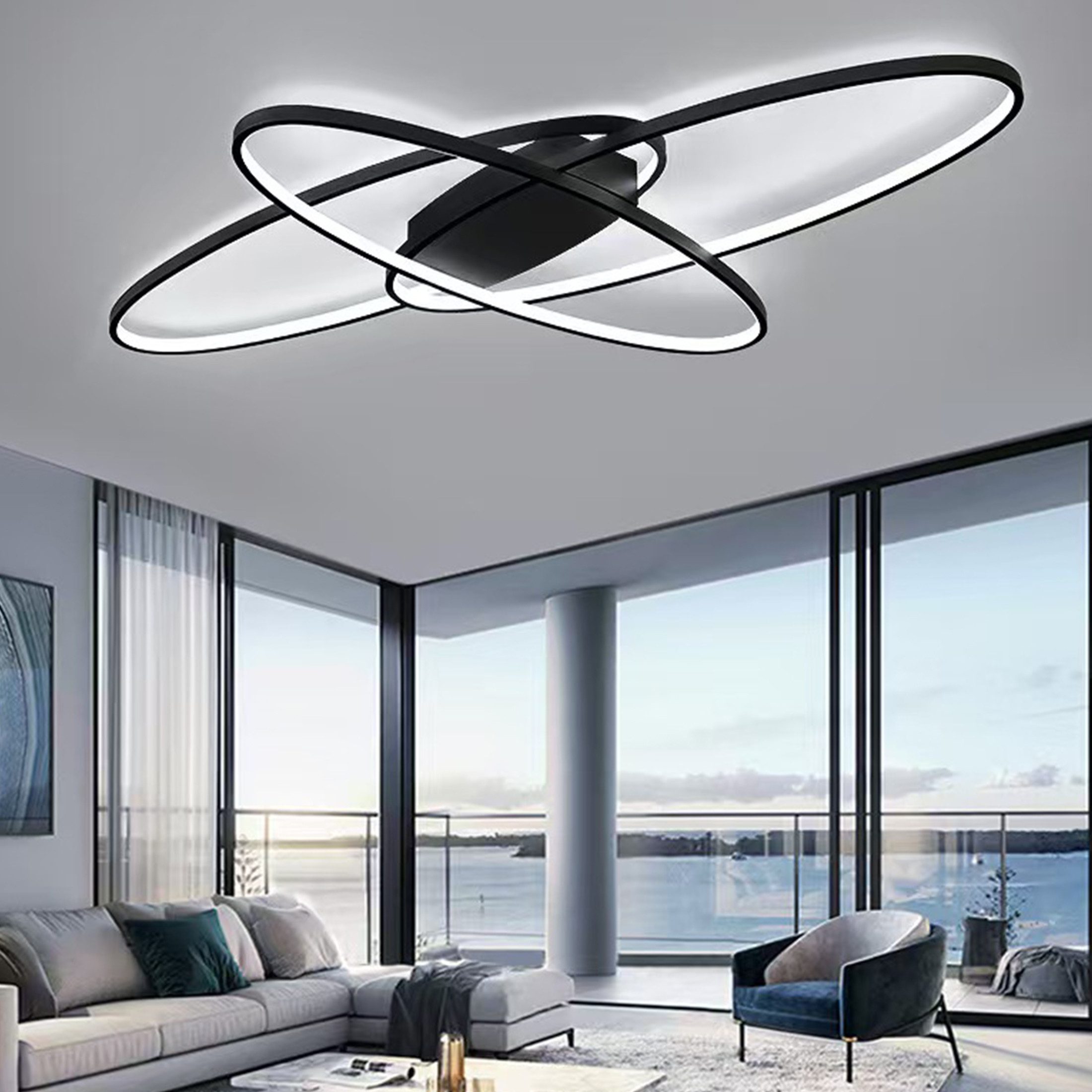 Masbekte Deckenleuchte 85*62cm LED Deckenlampe, Stufenlos günstig online kaufen