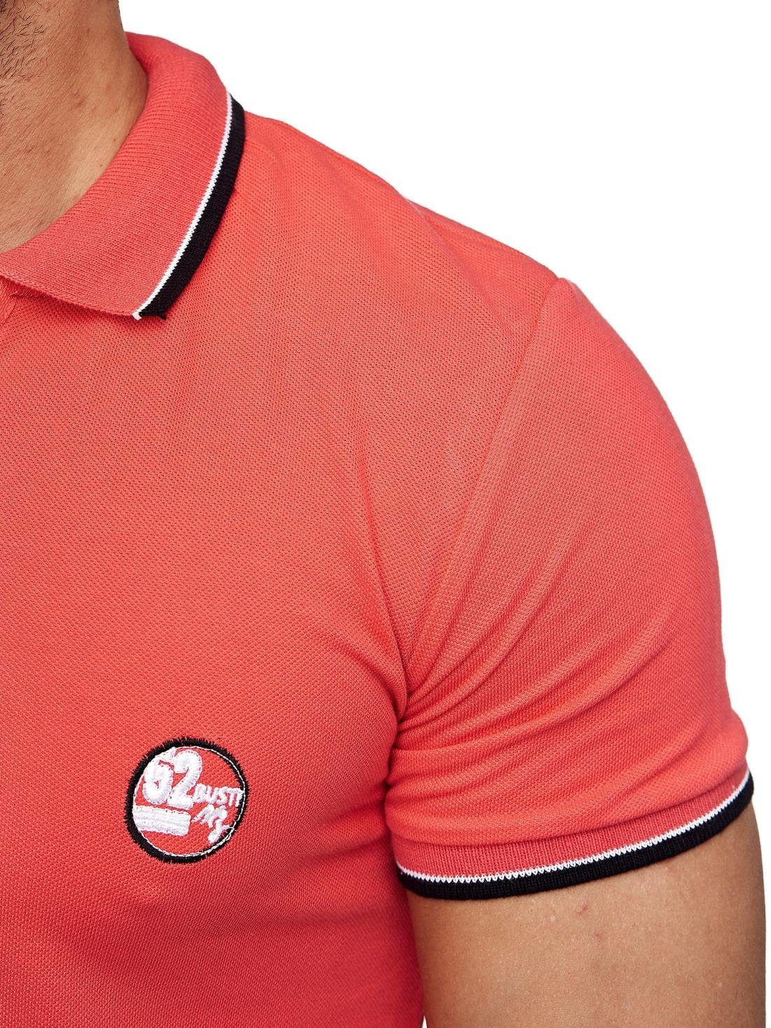 OneRedox Polo Casual 1-tlg) (Shirt Fuchsia T-Shirt Freizeit Fitness Kurzarmshirt 1403C1 Tee,