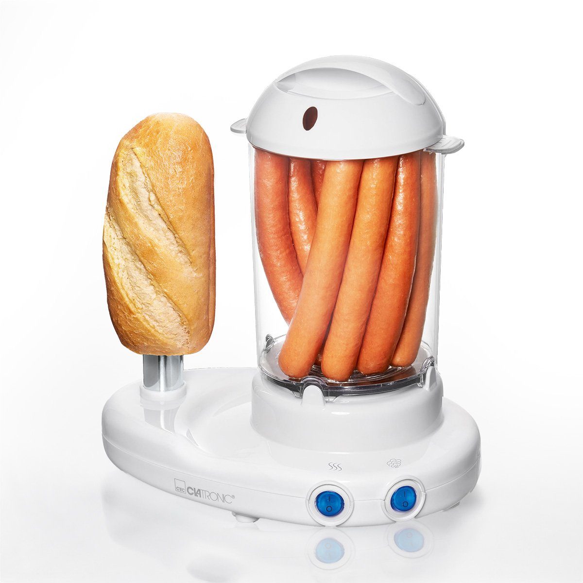 CLATRONIC Hotdog-Maker HDM 3420, für 1-14 Würstchen & bis zu 6 Eiern