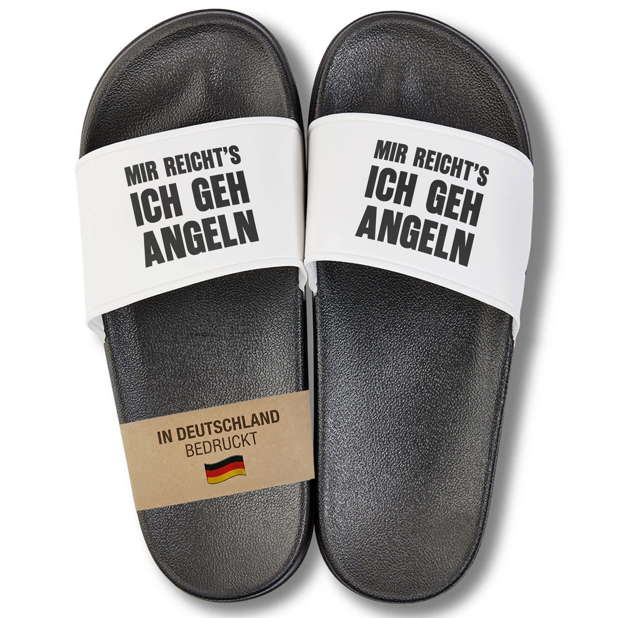 22Feels Geschenk Angler Fischer Geburtstag Badelatschen Männer Spruch Angeln Badepantolette IN DEUTSCHLAND BEDRUCKT
