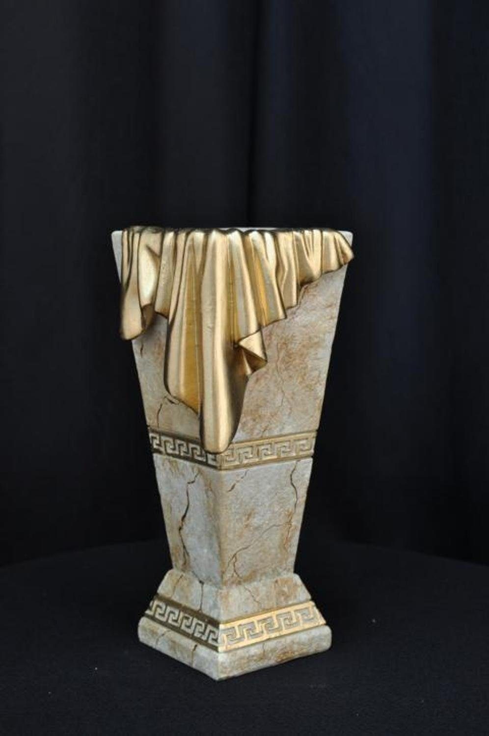 JVmoebel Skulptur XXL Big Vase Medusa Beige Design Blumen Vasen Pokal 0866 Antik Deko Stil