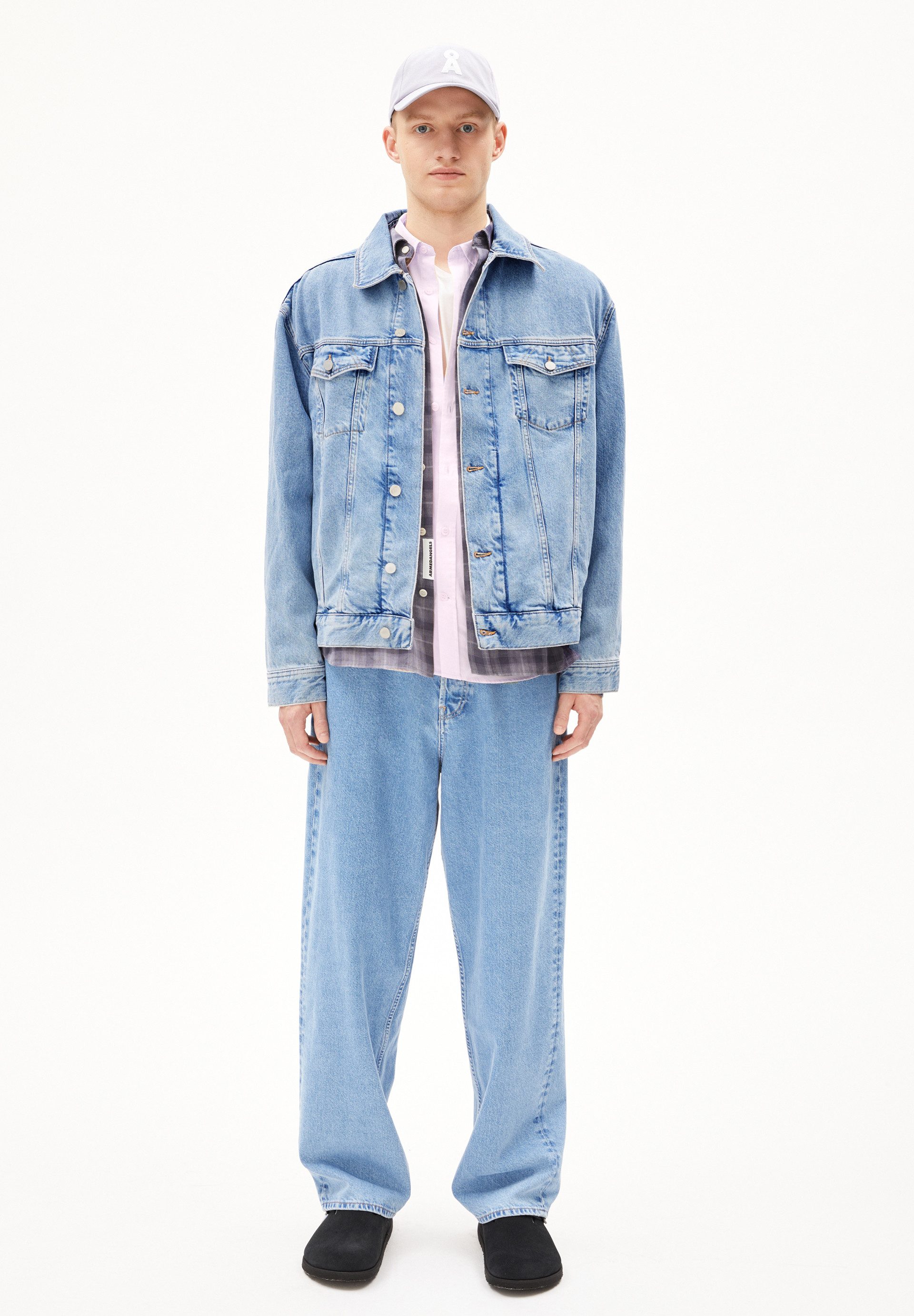 Armedangels Blouson TRAAKA Jeansjacke aus recycelter Baumwolle Oversized Fit