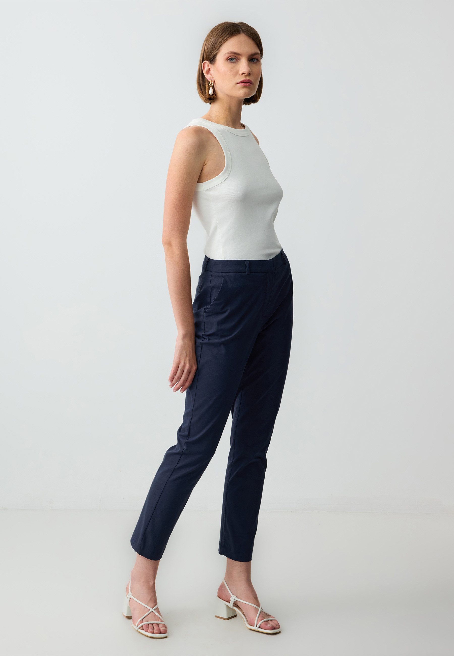 Jimmy Key Chinohose Geweven marineblauwe broek