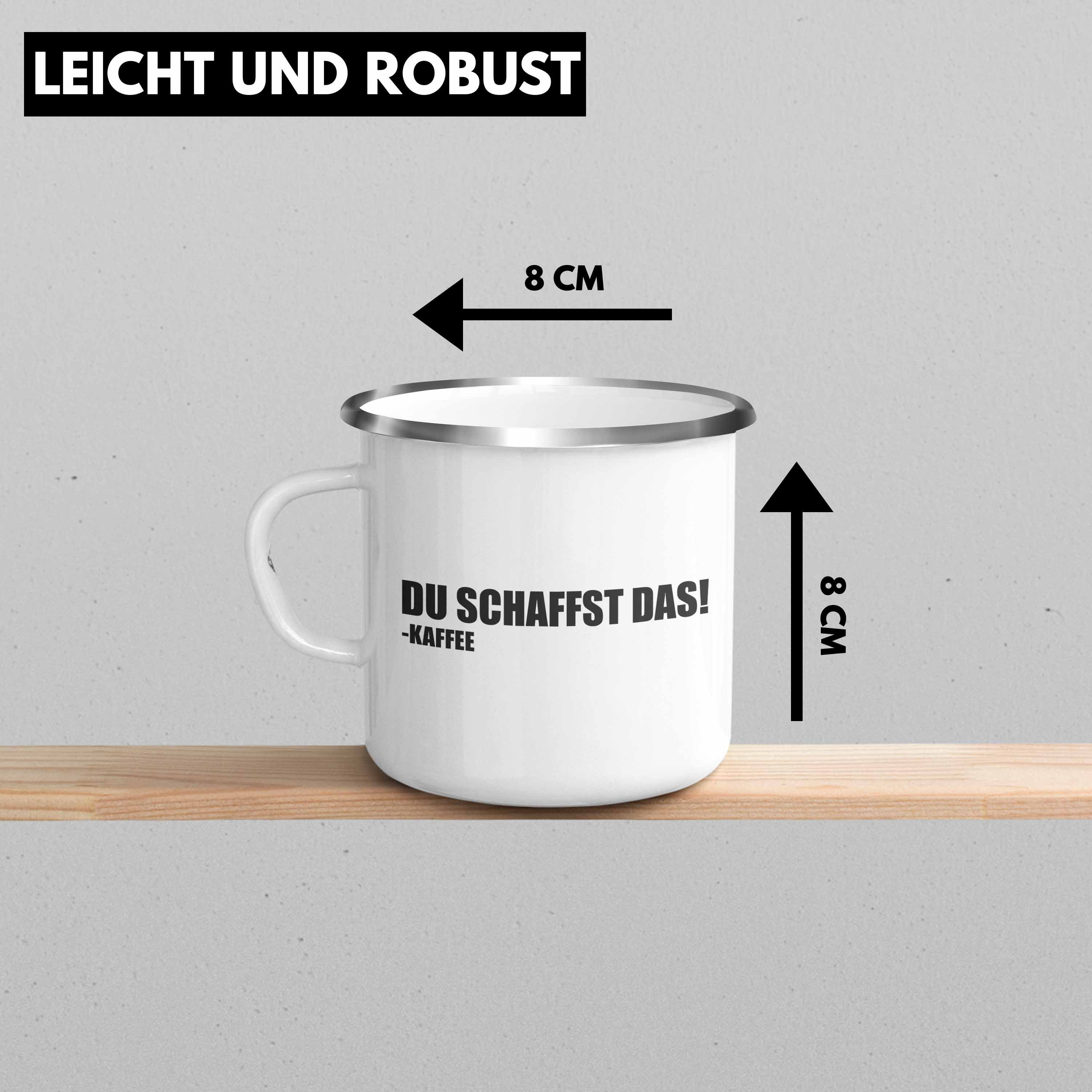 Sprüche Kaffeeliebhaber Lustige Silber Tasse Schaffst Thermotasse - Witzige Du Kaffee Büro KaffeeEmaille mit Tasse Trendation Emaille Geschenk Das - Spruch Trendation -