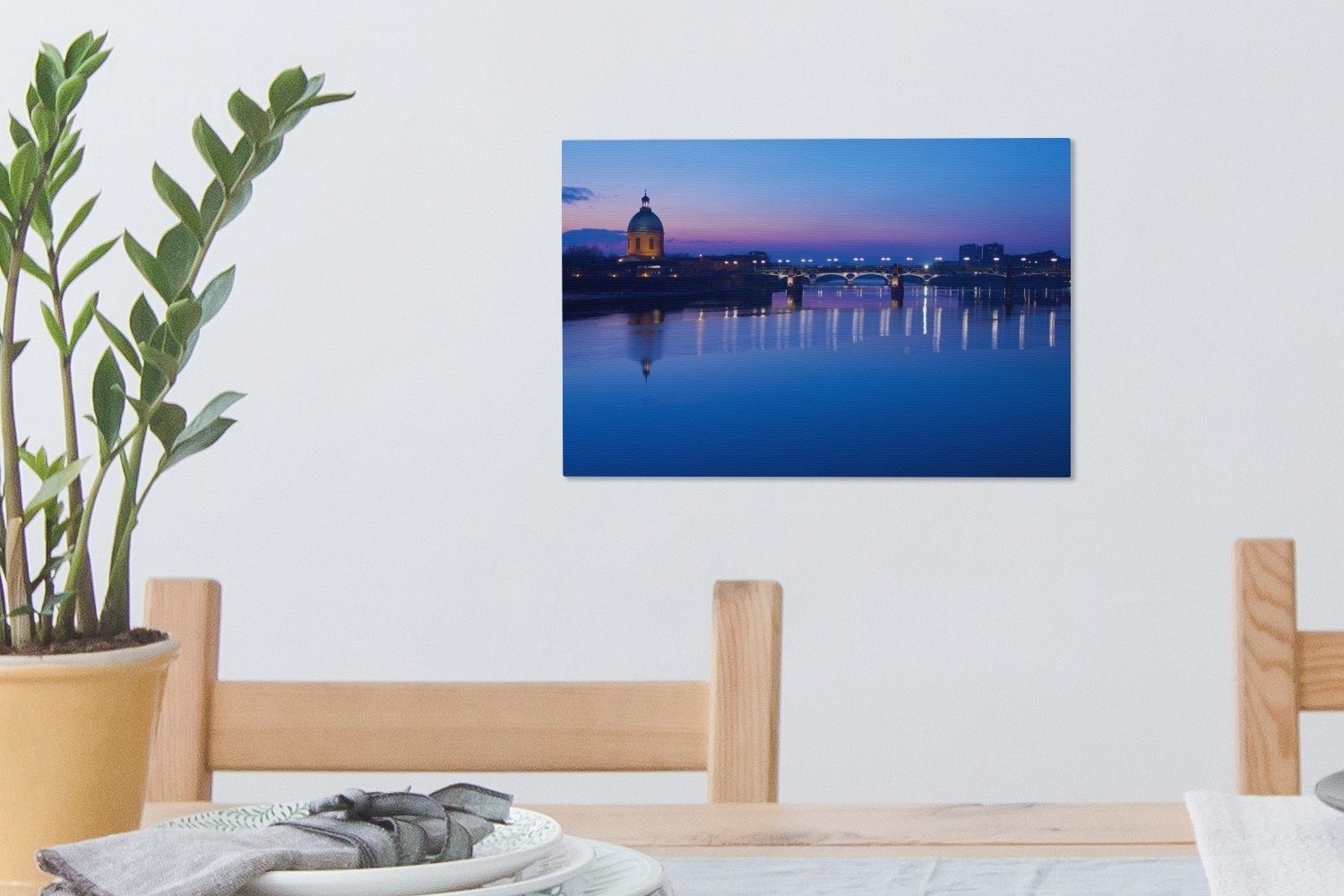 OneMillionCanvasses® Leinwandbild Toulouse - Wanddeko, St), Leinwandbilder, Frankreich cm - Blau, Aufhängefertig, (1 Wandbild 30x20