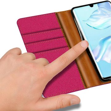 CoolGadget Handyhülle Denim Schutzhülle Flip Case für Huawei P30 Lite 6,2 Zoll, Book Cover Handy Tasche Hülle für P30 Lite New Edition Klapphülle