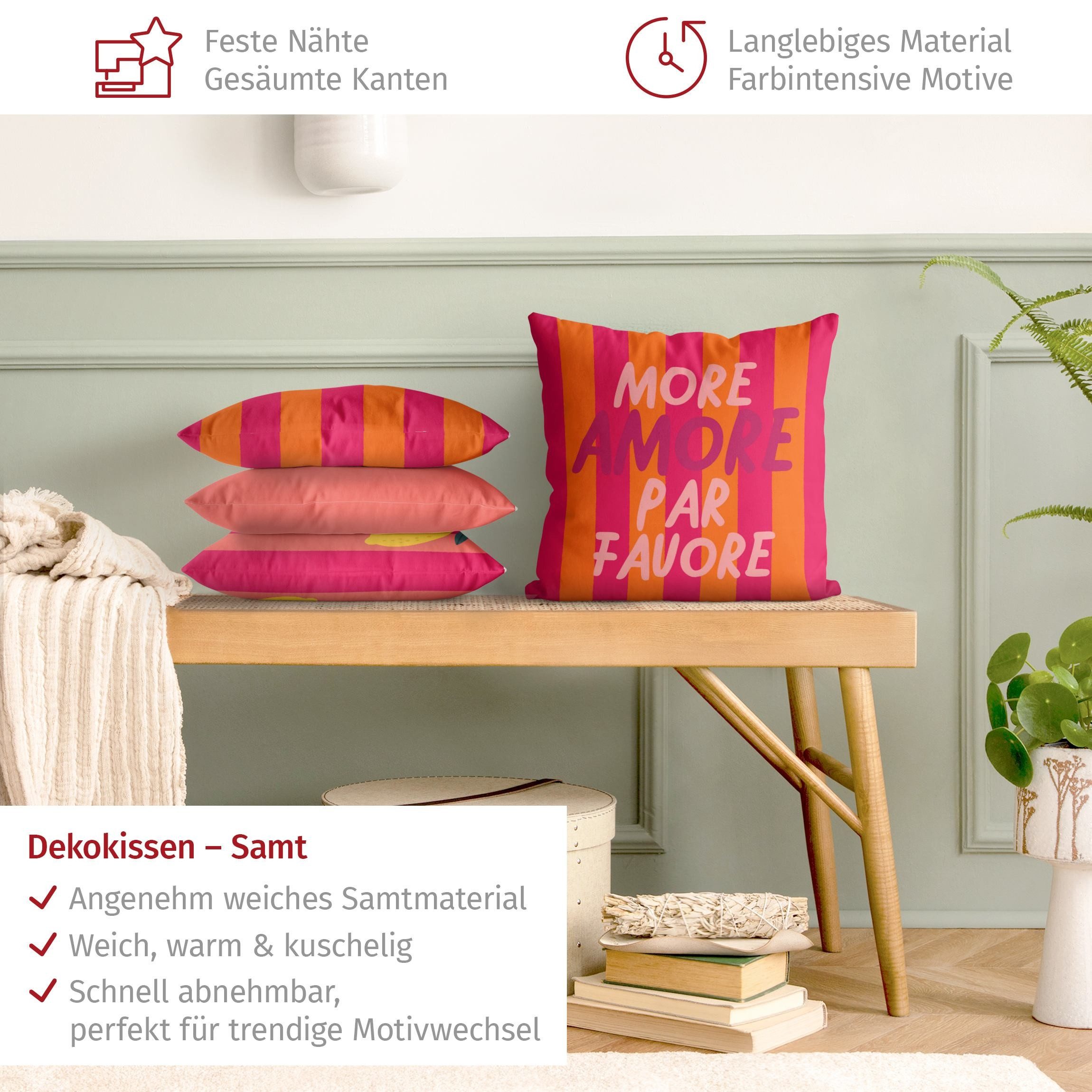 Bilderdepot24 Dekokissen 4-teilig drinnen Kissenhülle/ Sofakissen/ Zierkissen Kissenhülle bunt, Bezug mit / ohne Füllung Zierkissen Outdoor Sofa Bett