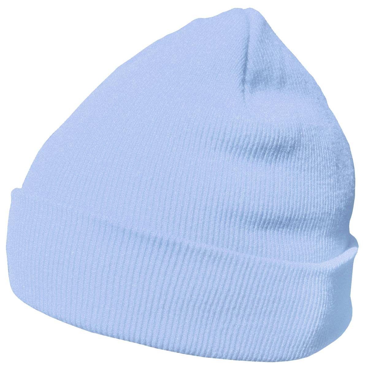 DonDon Beanie Mütze Beanie (Packung, 1-St) Wintermütze, klassisches Design, mit Krempe himmelblau
