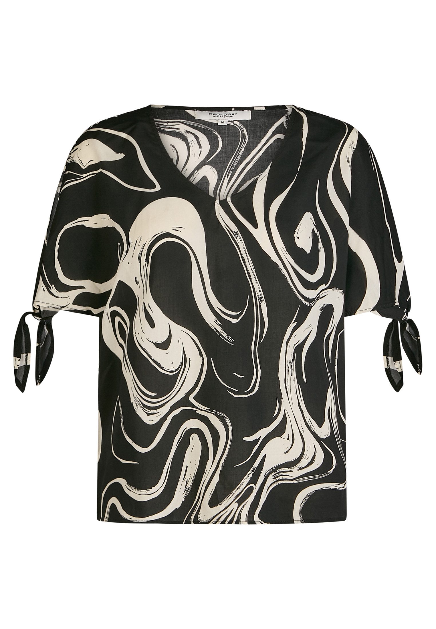 BROADWAY NYC FASHION Schlupfbluse BLOUSE, BLACK AOP