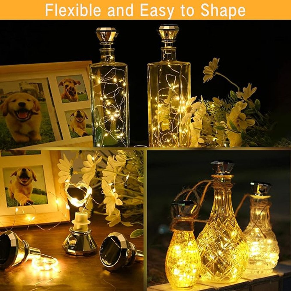 autolock Lichterkette Flaschenlichter, 4 Stück LED Flaschenlichterkette Kor günstig online kaufen