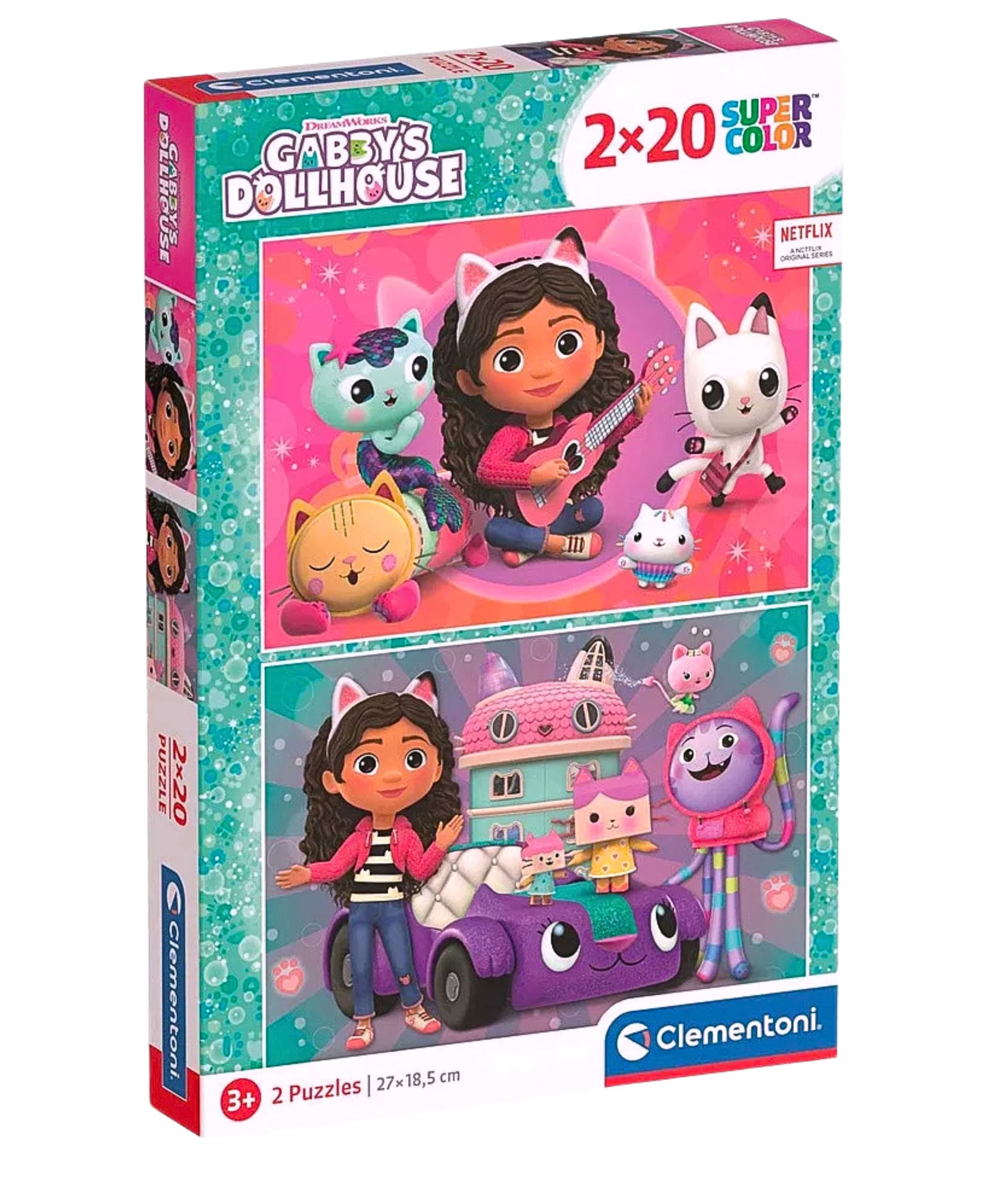 Clementoni® Puzzle Gabby & Freunde, 20 Puzzleteile, 2x20 tlg. Kinderpuzzle ab 3 Jahre