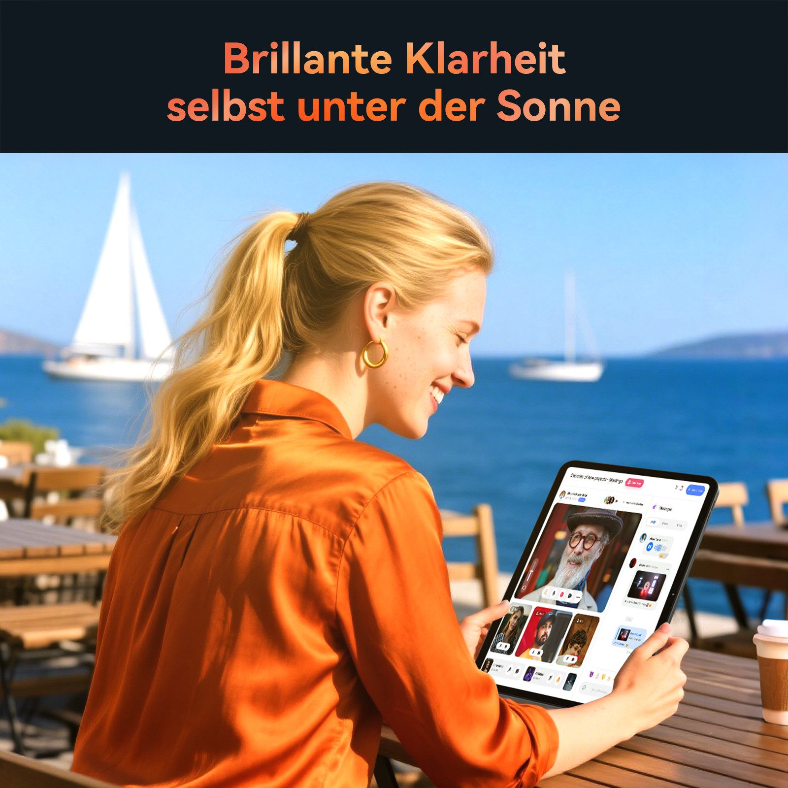 VekfulPC 13.4" Android 16 10000mAh mit Tastatur Maus Kopfhörer Stift Tablet (13.4", 256 GB, Android16, 120Hz, Octa-Core, FHD+IPS, Gemini AI, mit Zubehör/Kabel-H – Bild 2 von 5