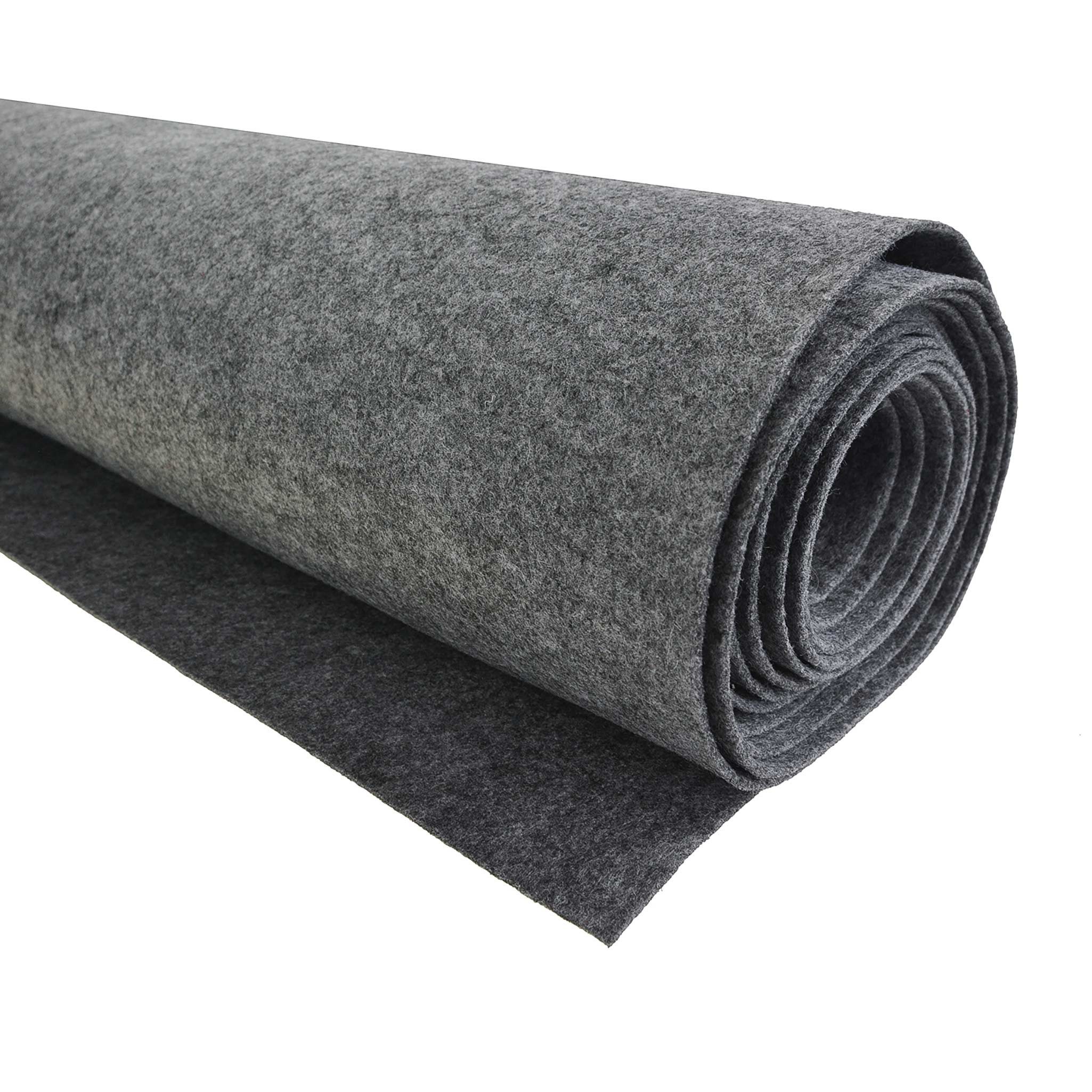 maDDma Stoff Bastelfilz 5m x 90cm Stärke 3mm, dunkelgrau meliert