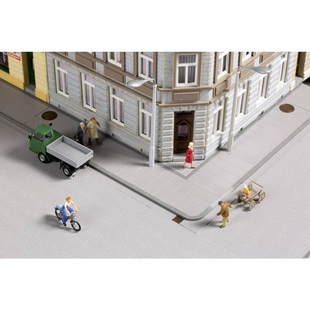 Modelleisenbahn-Gebäude H0, TT Gehwegplatten mit Zubehör