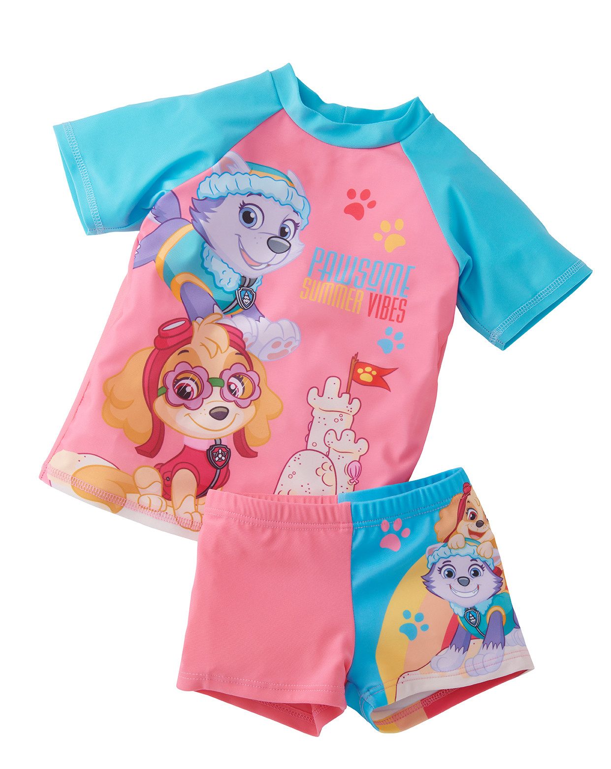 United Labels® Badeanzug Paw Patrol - Pawsome summer vibes - Schwimmset UV-Schutz 50+