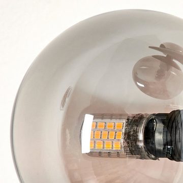 hofstein Stehlampe Stehlampe aus Metall/Glas in Schwarz/Rauchfarben, ohne Leuchtmittel, mit Glasschirmen (10, 12 cm), Fußschalter, 3x G9, ohne Leuchtmittel