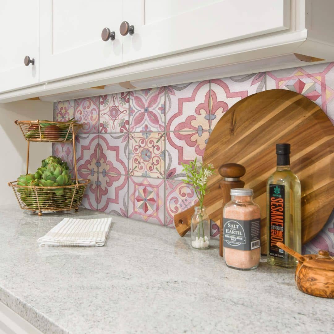 K&L Wall Art Fliesenaufkleber 12x Klebefliese Kachel Sticker Rosa Landhaus günstig online kaufen