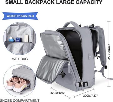 AquaBreeze Reiserucksack Großer Reiserucksack Damen Handgepäck 42x17x28 Rucksack (Rucksack Wasserdicht Laptop Business), Herren Reiserucksack Handgepäck Flugzeug mit Schuhfach