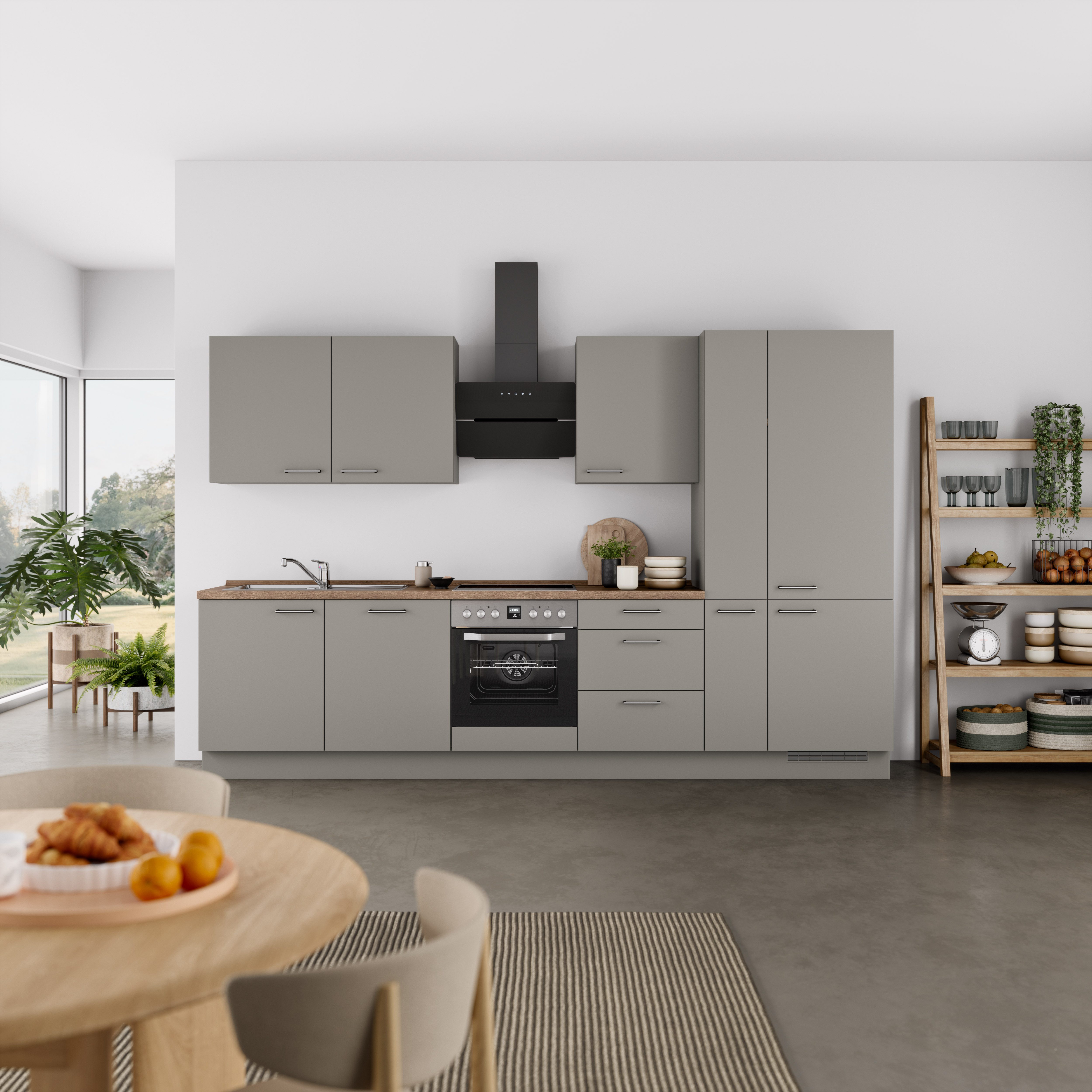 nobilia® Küchenzeile "Laser II", NEU: individuell anpassbar mit gratis Profi-Beratung, vormontiert, 180 cm breit, optional mit verschiedenen E‑Geräte-Sets