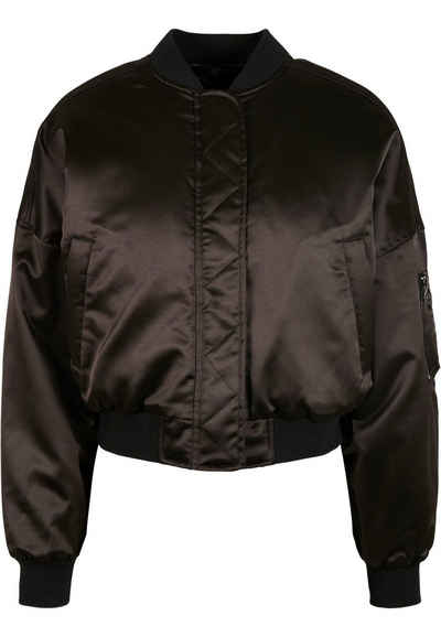 URBAN CLASSICS Bomberjacke Urban Classics Damen Ladies Short Oversized Satin Bomber Jacket (1-St)