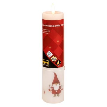 Idena Adventsleuchter Idena 31346 - LED Adventskalender Kerze mit flackerndem Licht, Weihnac