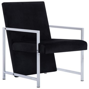 vidaXL Sessel Sessel mit verchromten Füßen Schwarz Samt (1-St)
