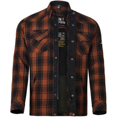Bores Motorradjacke Bores Lumberjack Jacken-Hemd orange / schwarz Herren 3XL
