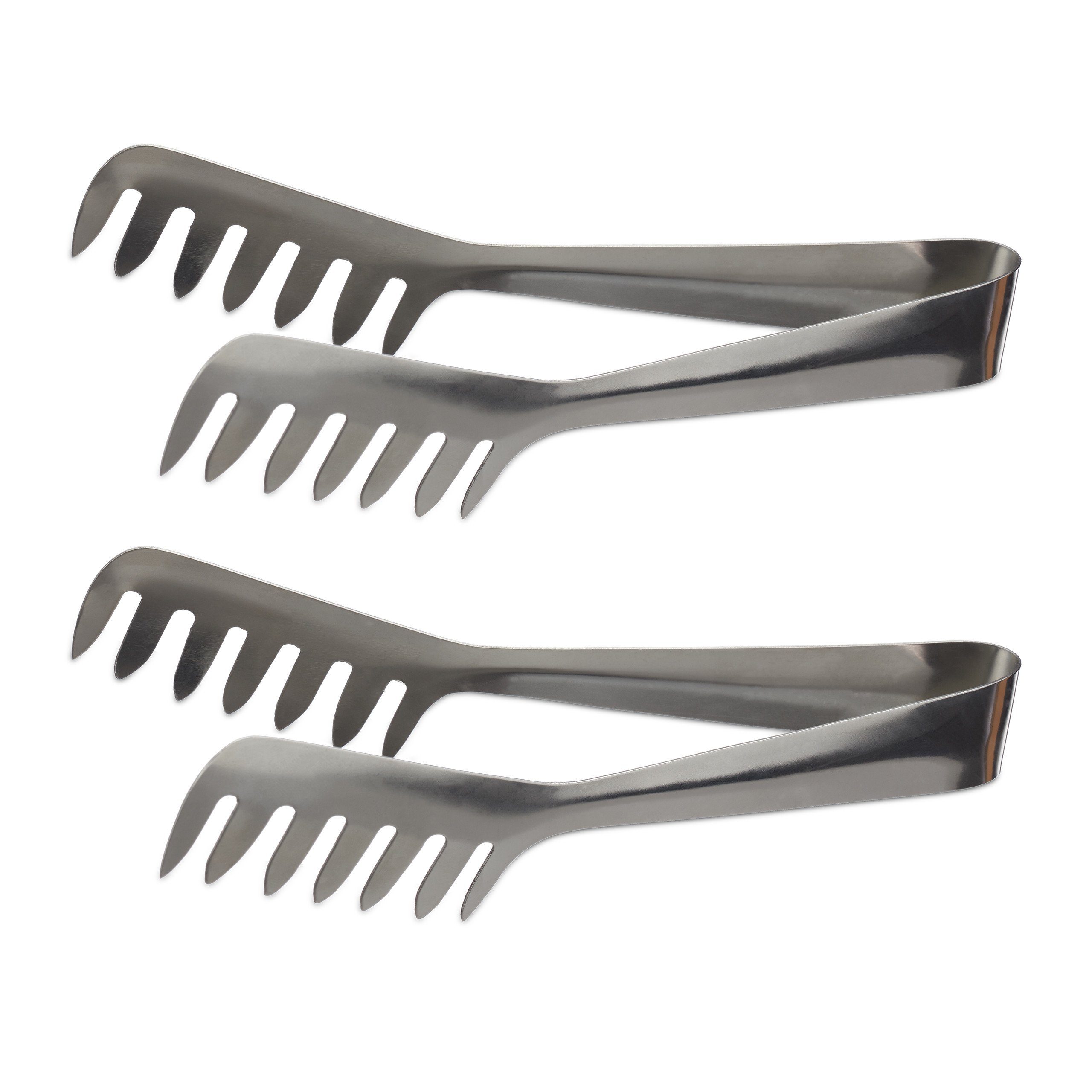 2 Servierzangen Edelstahl – Salat- & Nudelzangen 23 Cm Für Buffet, Küche, Party