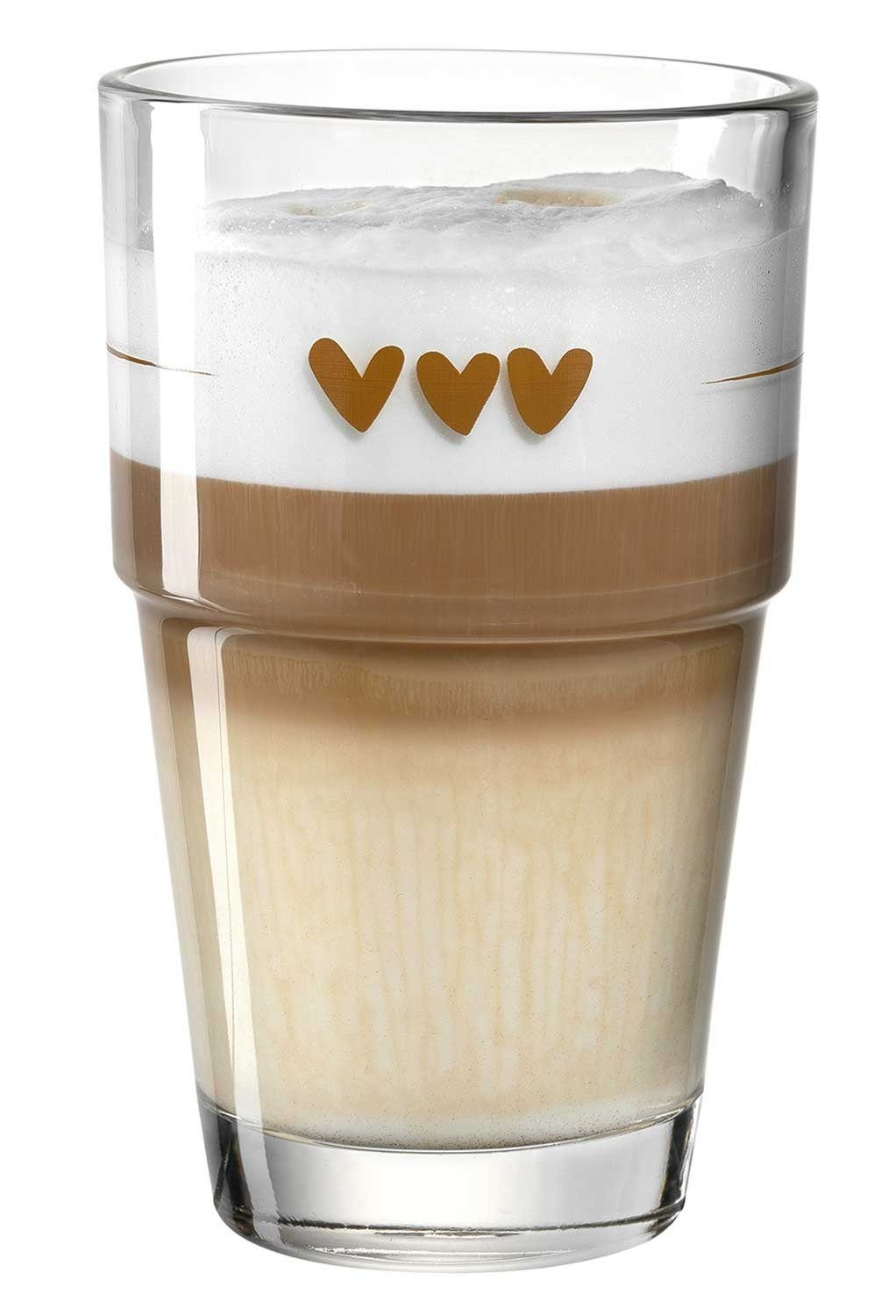 LEONARDO Glas SOLO, Latte-Macchiatoglas, Braun, 410 ml, Glas, Spülmaschinengeeignet