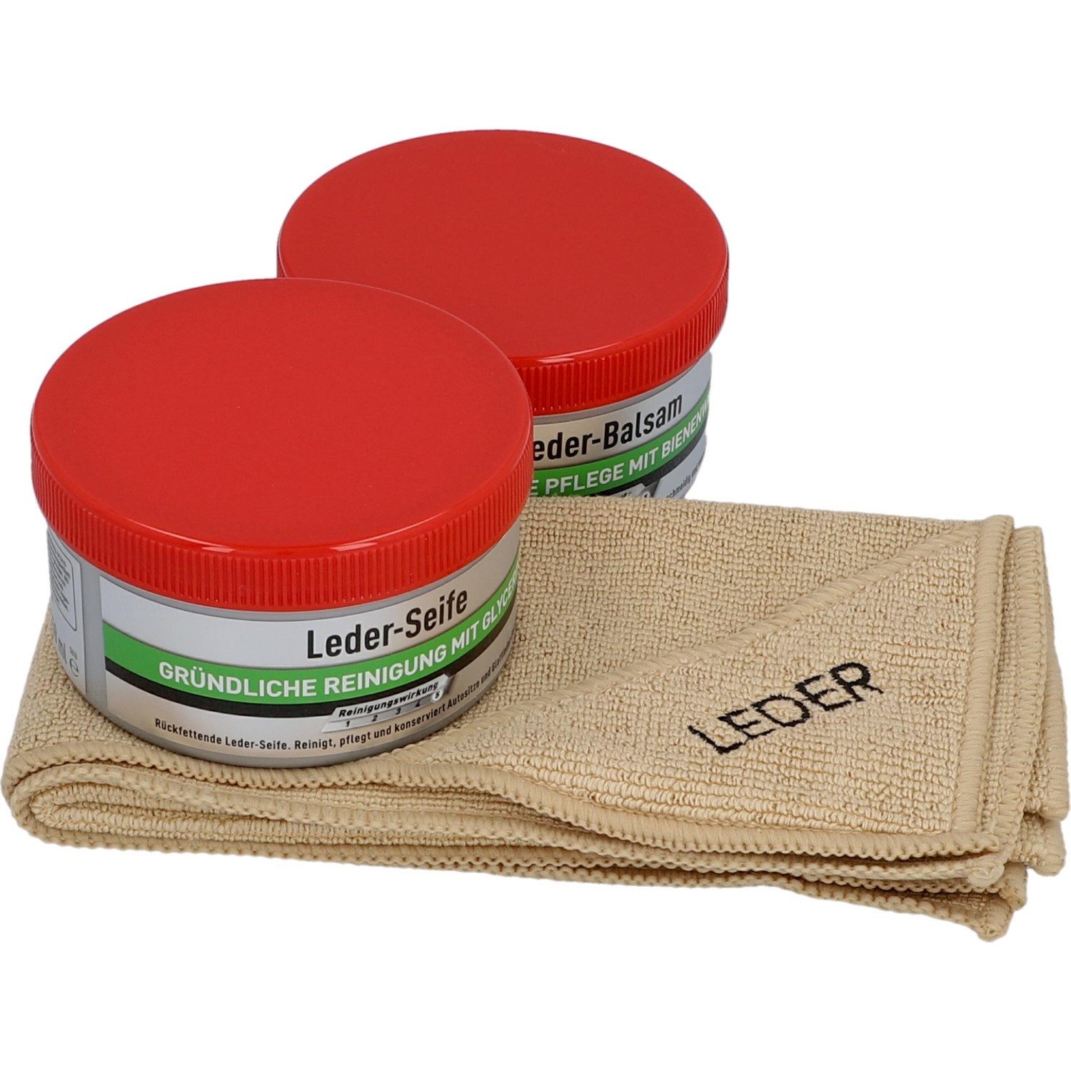 NIGRIN Performance Leder-Pflege-Set Seife & Balsam Lederpflege (Set), Leder-Seife Leder-Balsam Reiniger Auto-Sitze Leder-Sitz Langlebig