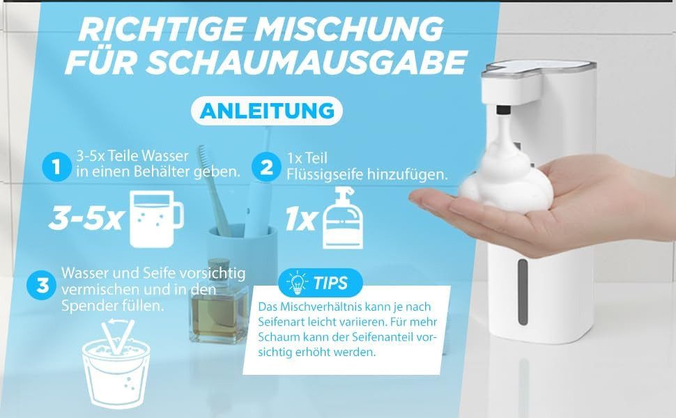 LUNARIA Seifenspender Automatischer Seifenspender 420 ml – Infrarot Sensor – Bild 3 von 5