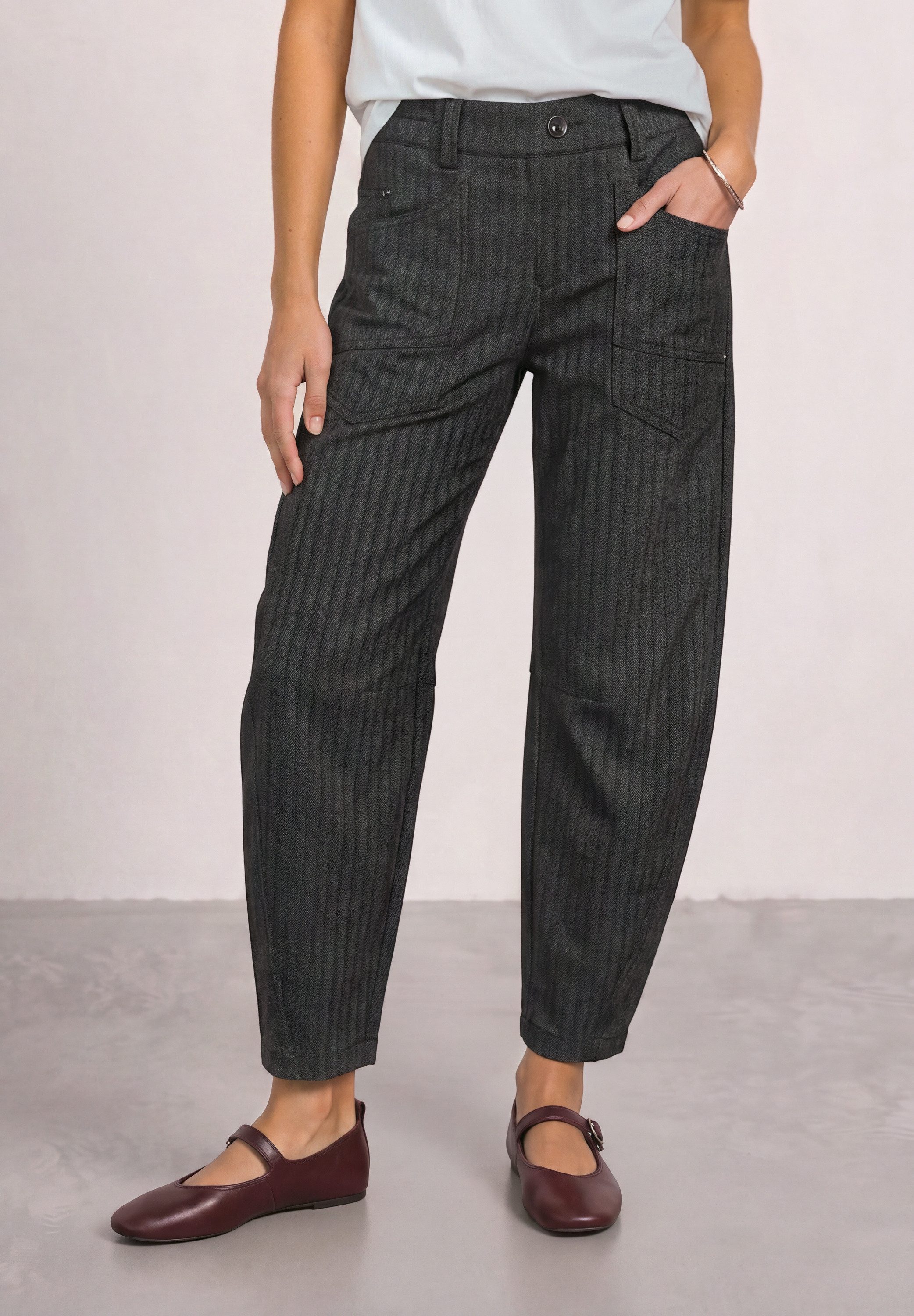 STREET ONE Stoffhose High Waist