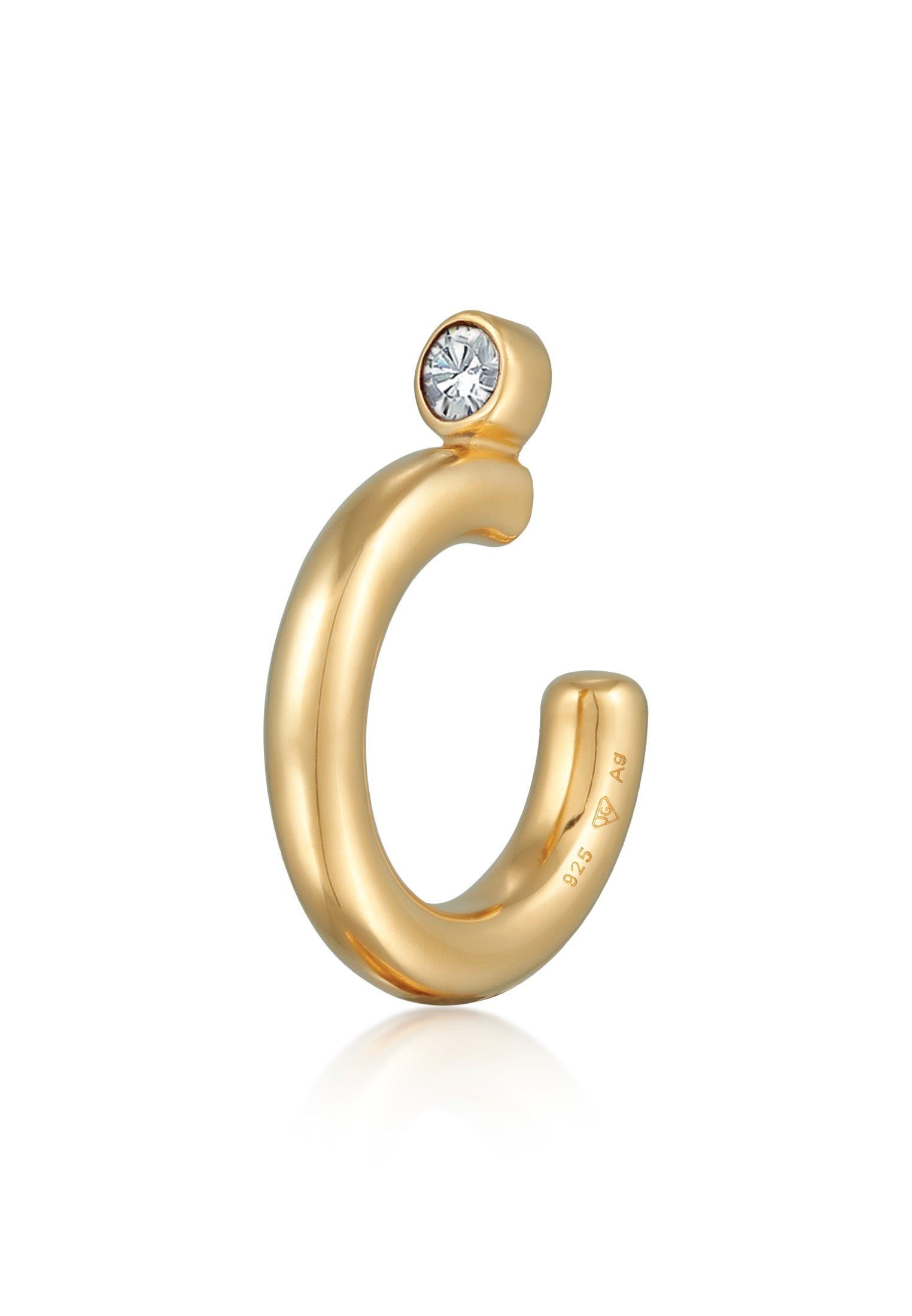 Elli Ohrklemme Earcuff Kristall Rundes Design 925 Silber vergoldet günstig online kaufen