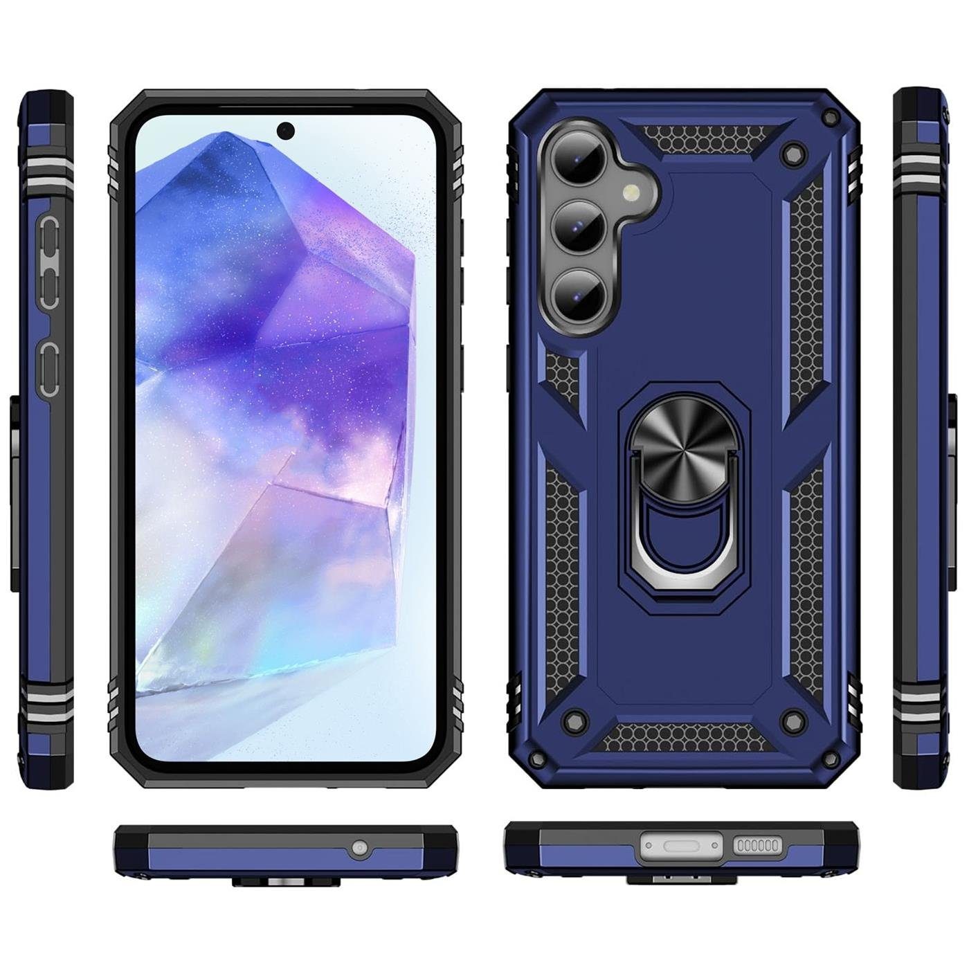 CoolGadget Handyhülle Armor Shield Case für Samsung Galaxy A55 5G 6,6 Zoll, Outdoor Cover mit Magnet Ringhalterung Handy Hülle für Samsung A55 5G – Bild 2 von 5