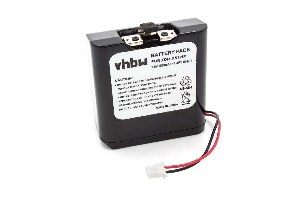 passend für Sony RDP-V20IP, XDR-DS12iP, RDP-XF100iP (1500 mAh, 9,6 V, Akku