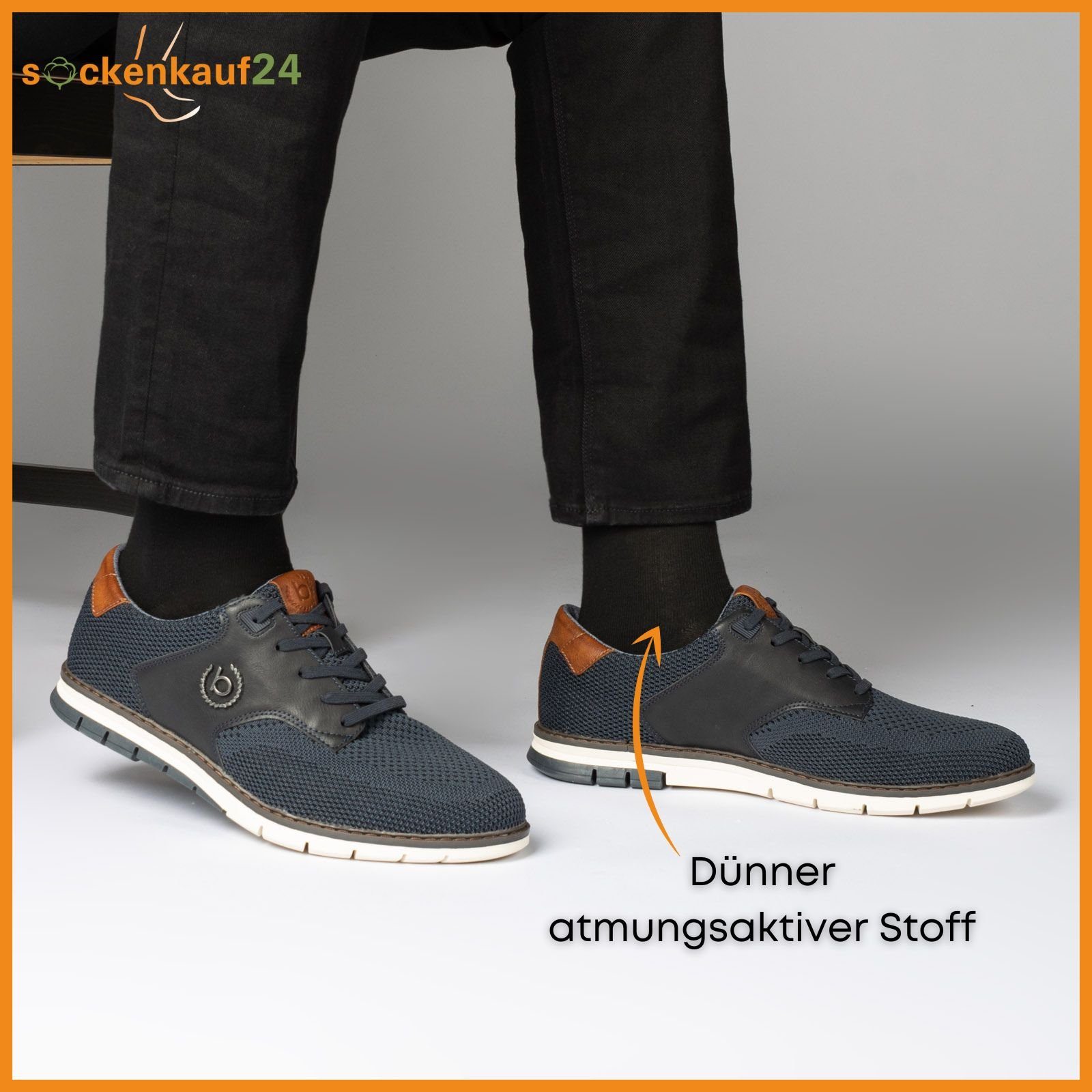 sockenkauf24 Gesundheitssocken 10 Paar Damen & Herren Socken 100% Baumwolle ohne Gummidruck (10 x Schwarz, 35-38) und ohne Naht - 10600