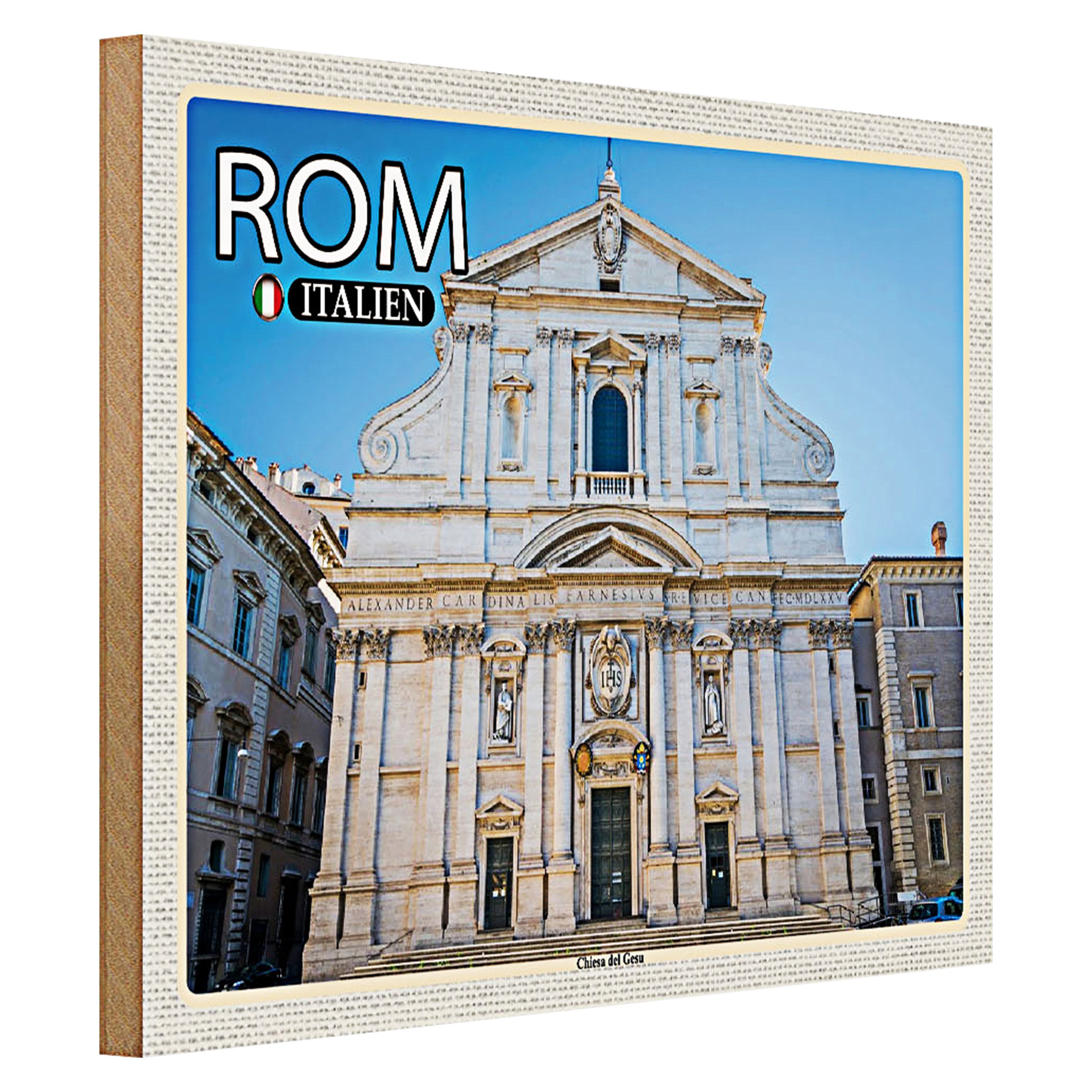 Roomando Holzbild Reise Rom Italien Chiesa del Gesu 40x30cm